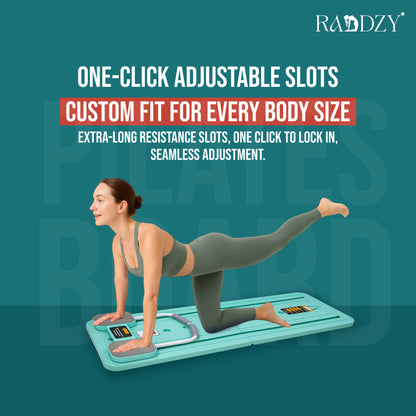 Raddzy Pilates Board Sets I Multifunctional Abdominal Pilates Board for Home Workout Equipment I Foldable Pilates Board (Blue)