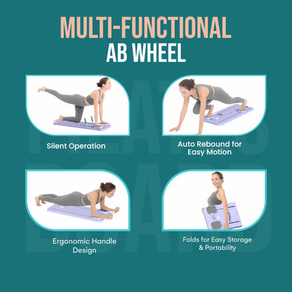 Raddzy Pilates Board Sets I Multifunctional Abdominal Pilates Board for Home Workout Equipment I Foldable Pilates Board (Lavender)