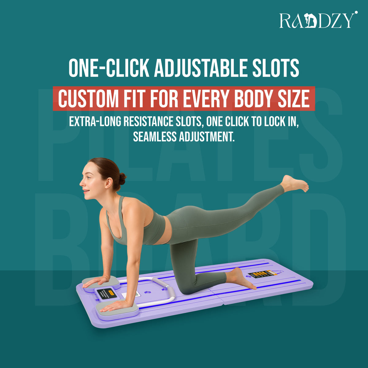 Raddzy Pilates Board Sets I Multifunctional Abdominal Pilates Board for Home Workout Equipment I Foldable Pilates Board (Lavender)