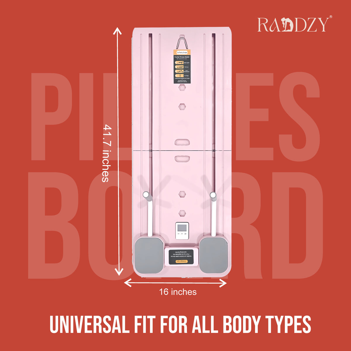 Raddzy Pilates Board Sets I Multifunctional Abdominal Pilates Board for Home Workout Equipment I Foldable Pilates Board (Pink)