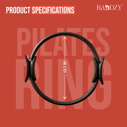 RADDZY Yoga Circle Exercise Pilates Ring – Full Body Toning & Fitness for Stretching, Relaxation & Strength Training (Black)